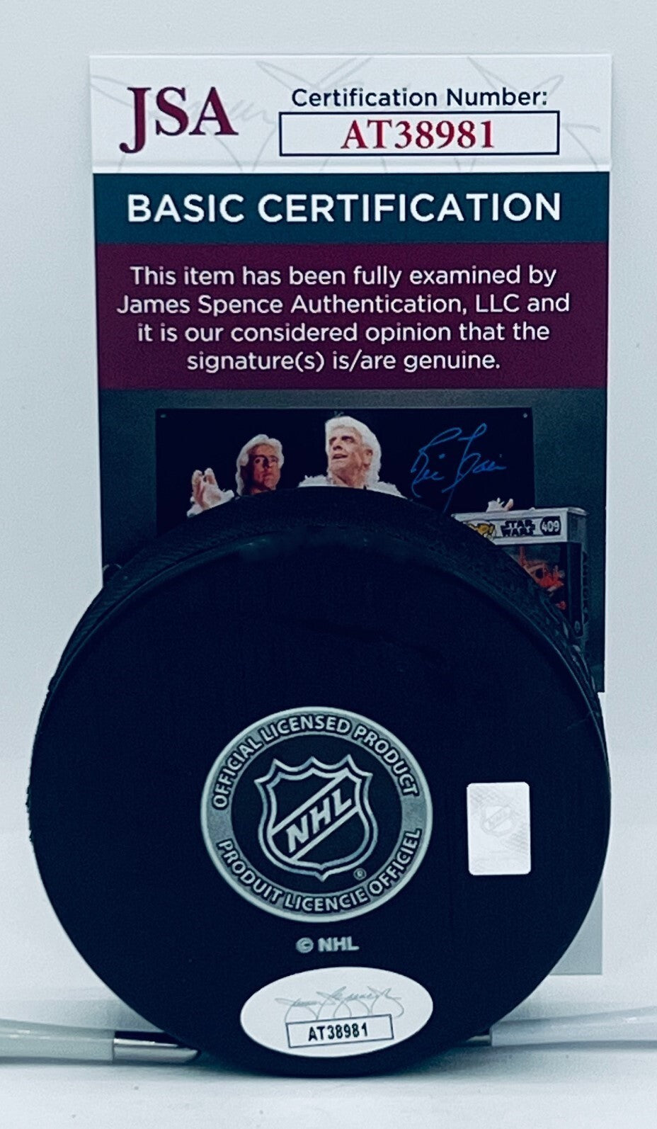 Denis Savard signed Chicago Blackhawks Logo Puck autographed JSA