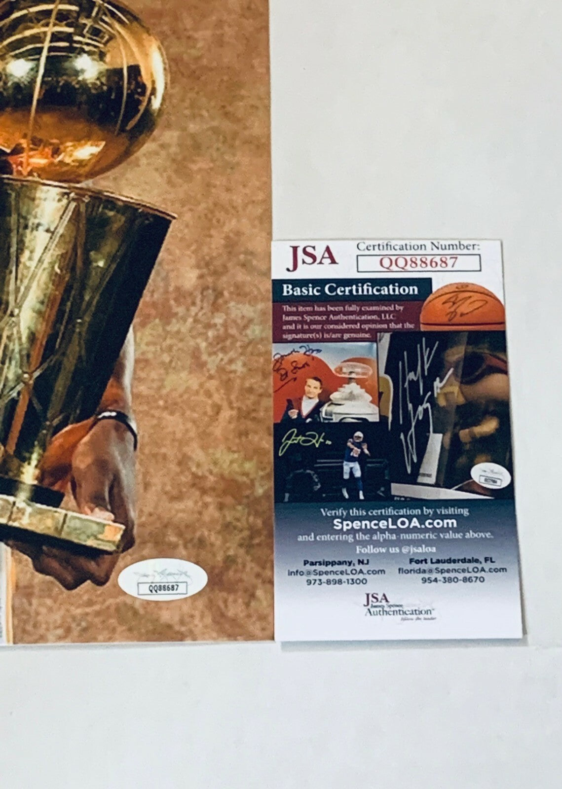 Kevin Durant signed Golden State Warriors Trophy 11x14 photo autographed JSA