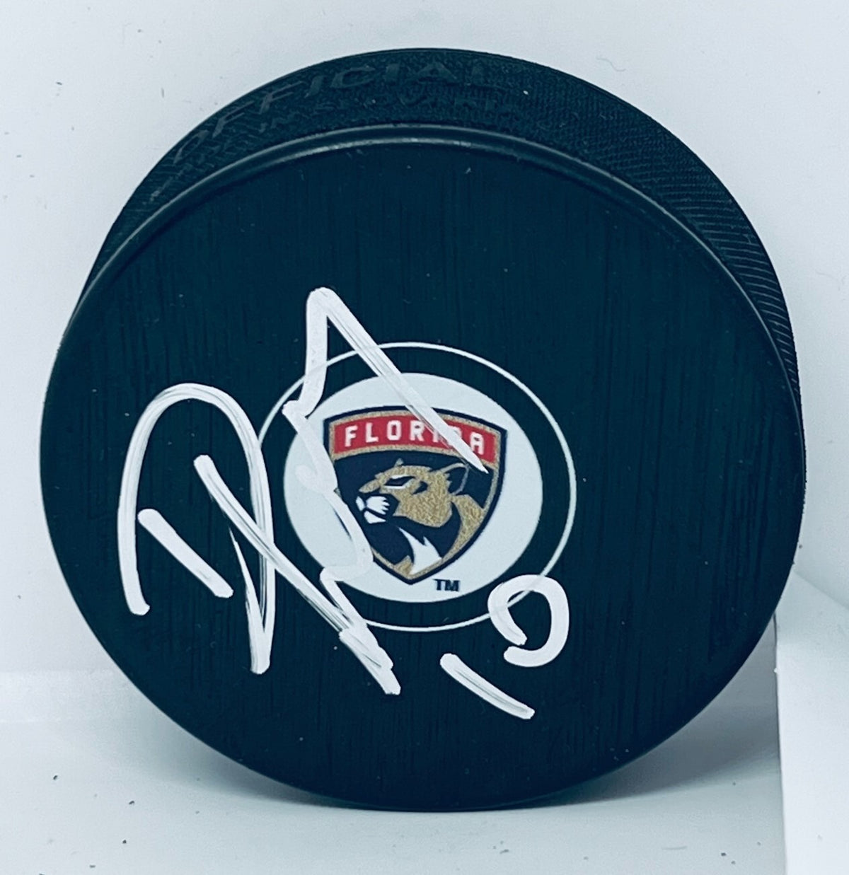 Dave Lowry signed Florida Panthers Puck autographed