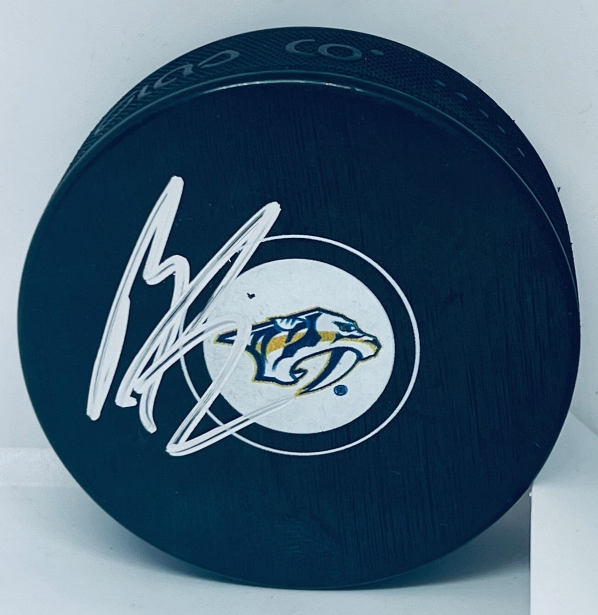 Barry Trotz signed Nashville Predators Puck autographed
