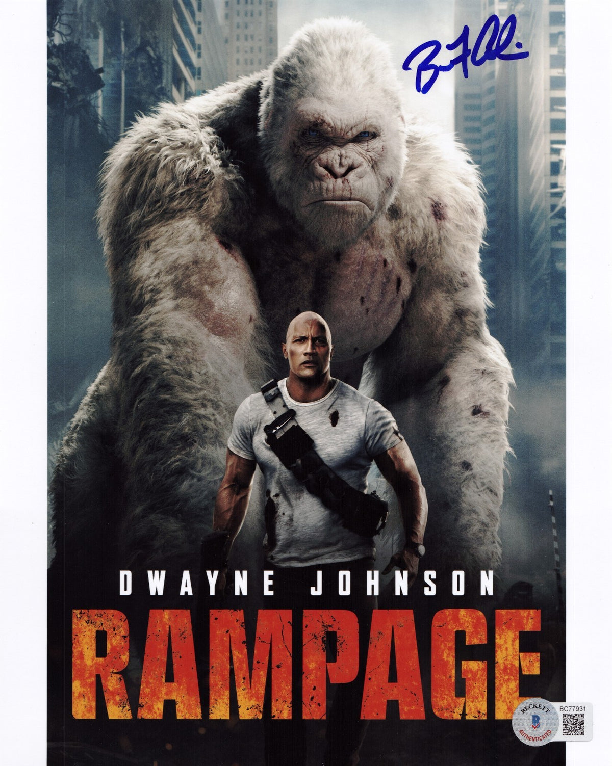 Brian Colin signed Rampage 8x10 photo autographed #3 Beckett COA
