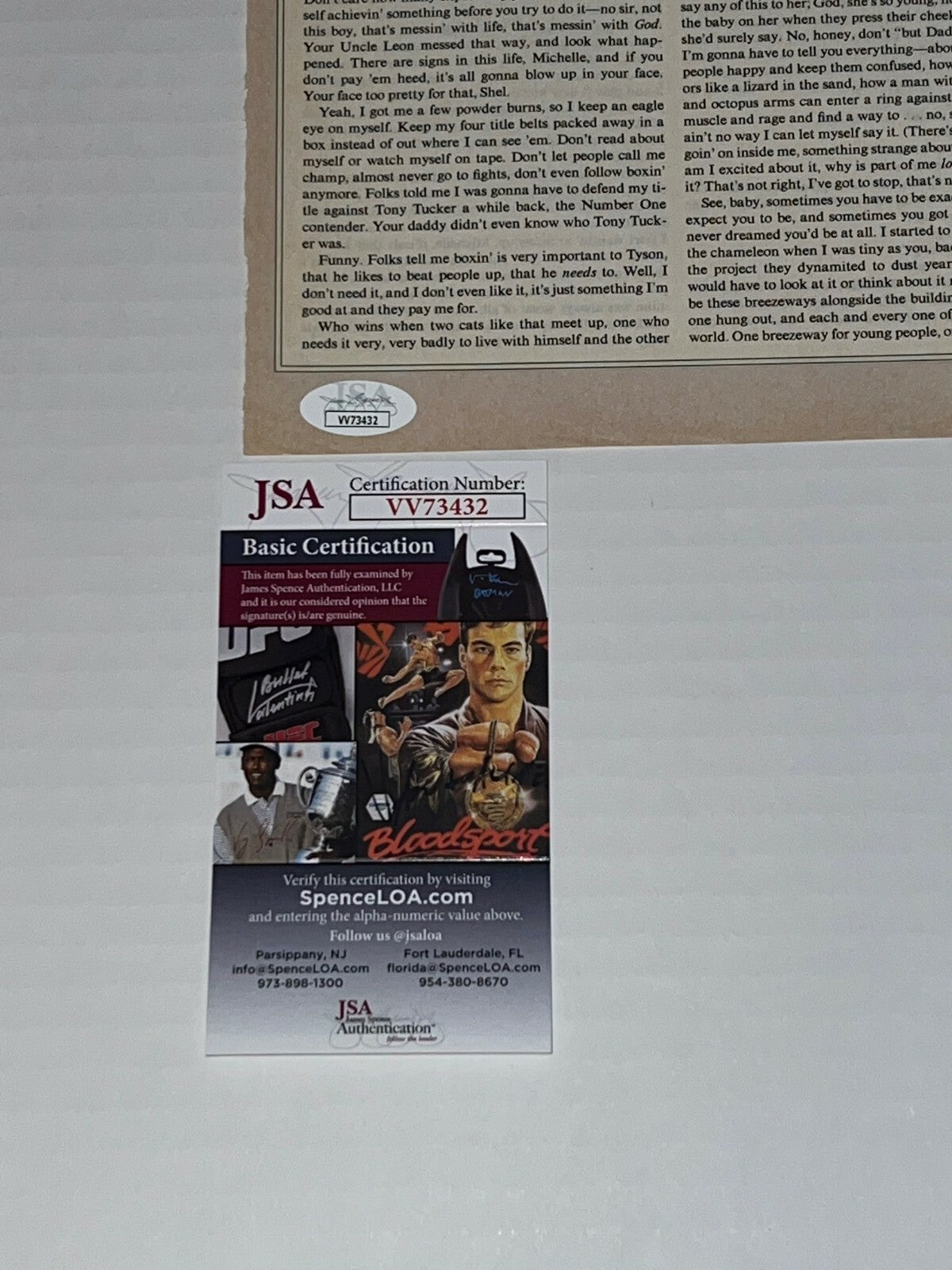 Michael Spinks Jinx signed Magazine Page Boxing Champ autographed 3 JSA
