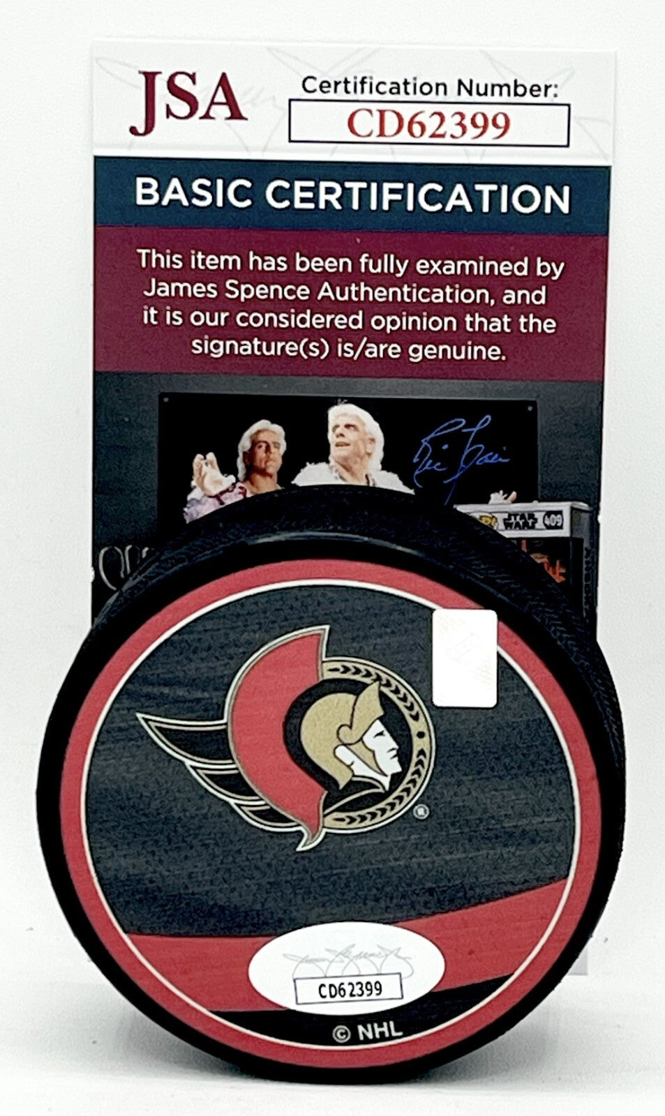 Tim Stutzle signed Ottawa Senators Reverse Retro Puck autographed JSA