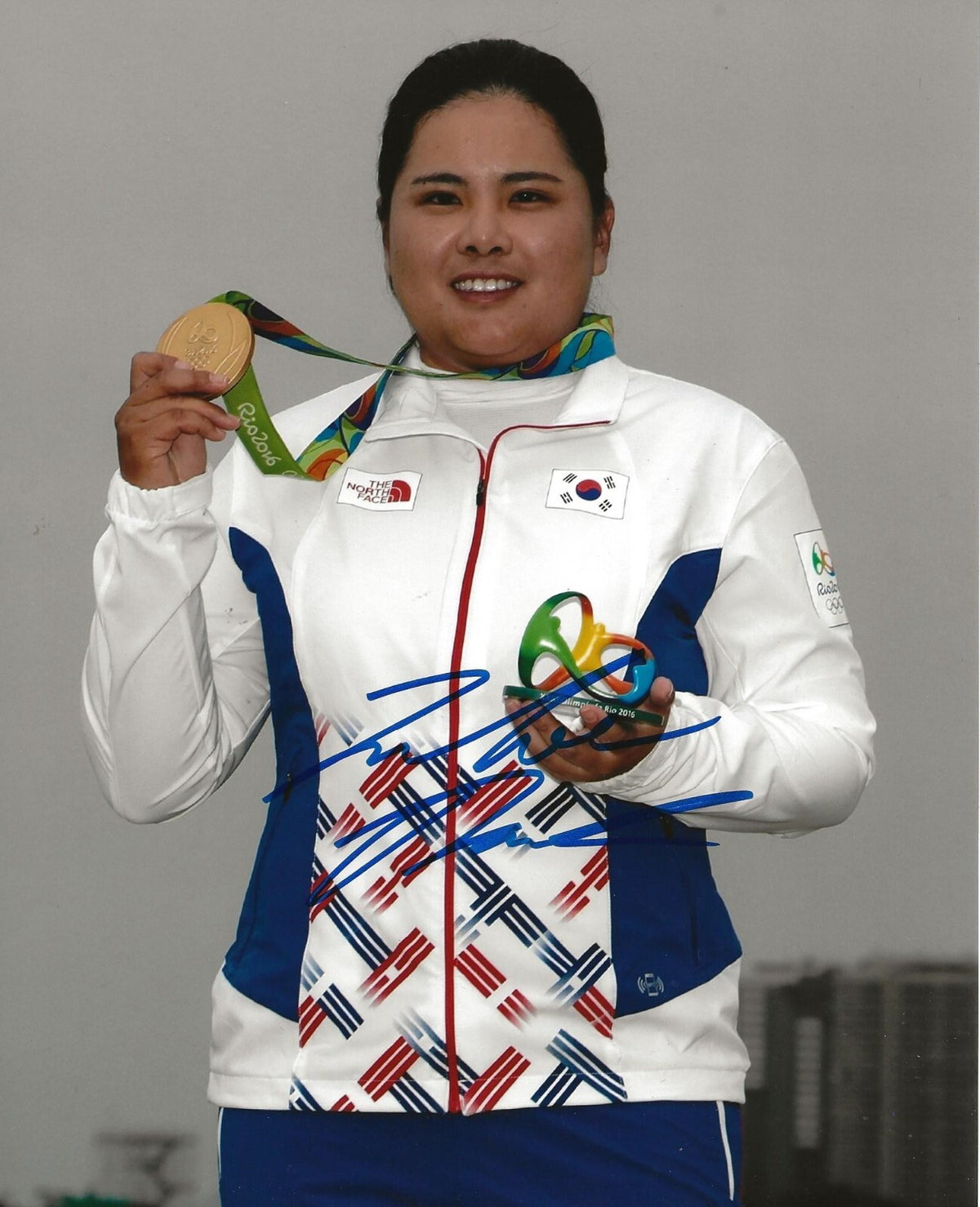Inbee Park LPGA signed 2016 Rio Gold Medal 8x10 photo autographed South Korea 2