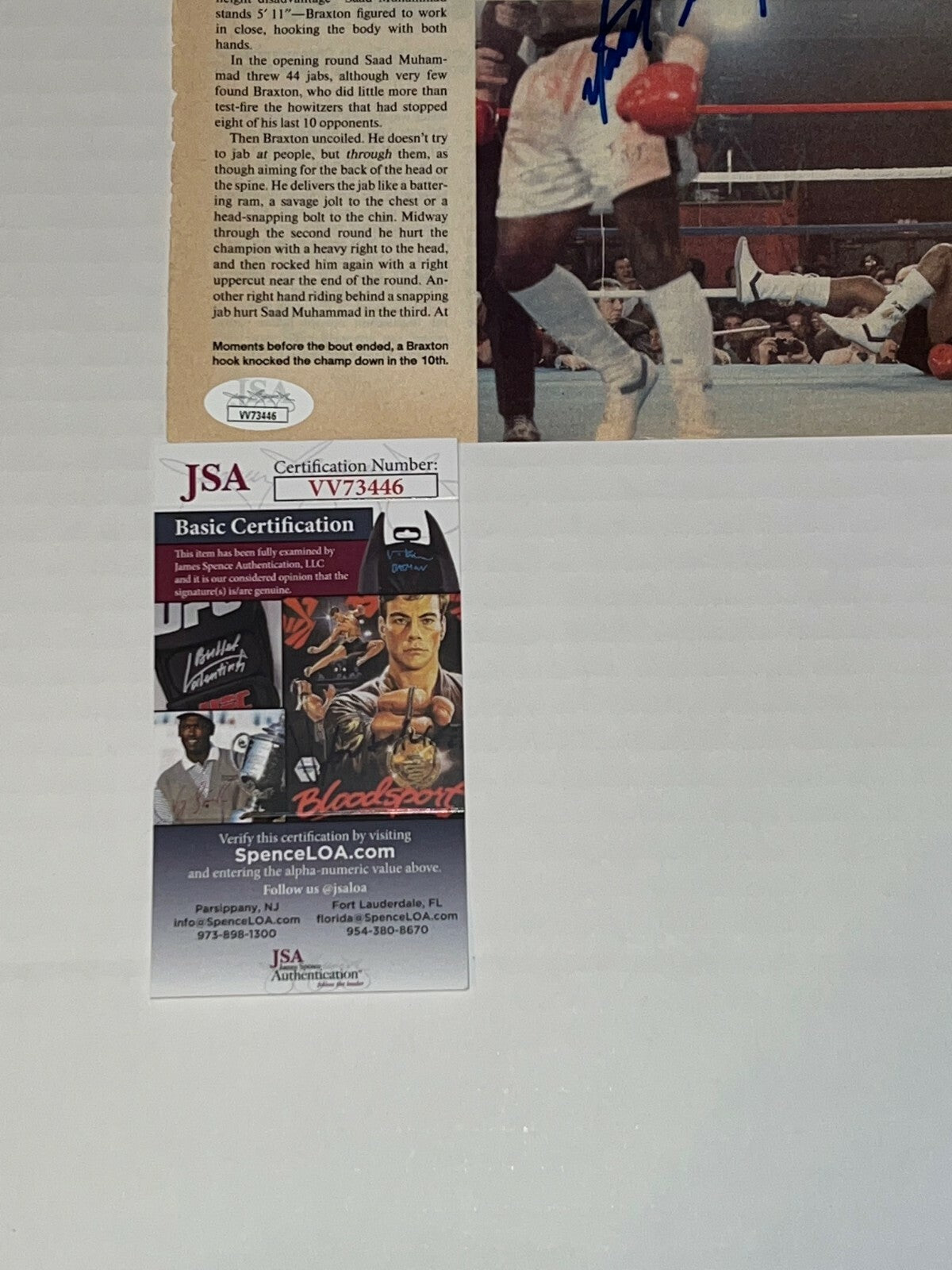 Matthew Saad Muhammad signed Magazine Page Boxing Champ autographed 3 JSA
