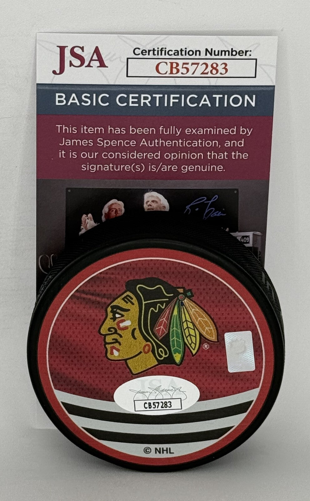 Nick Foligno signed Chicago Blackhawks Reverse Retro Puck autographed JSA