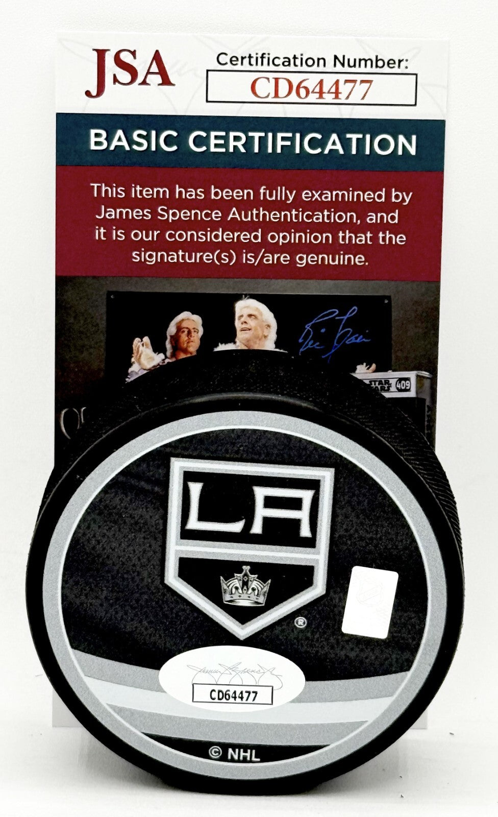 Joel Edmundson signed Los Angeles Kings Reverse Retro Puck autographed #1 JSA