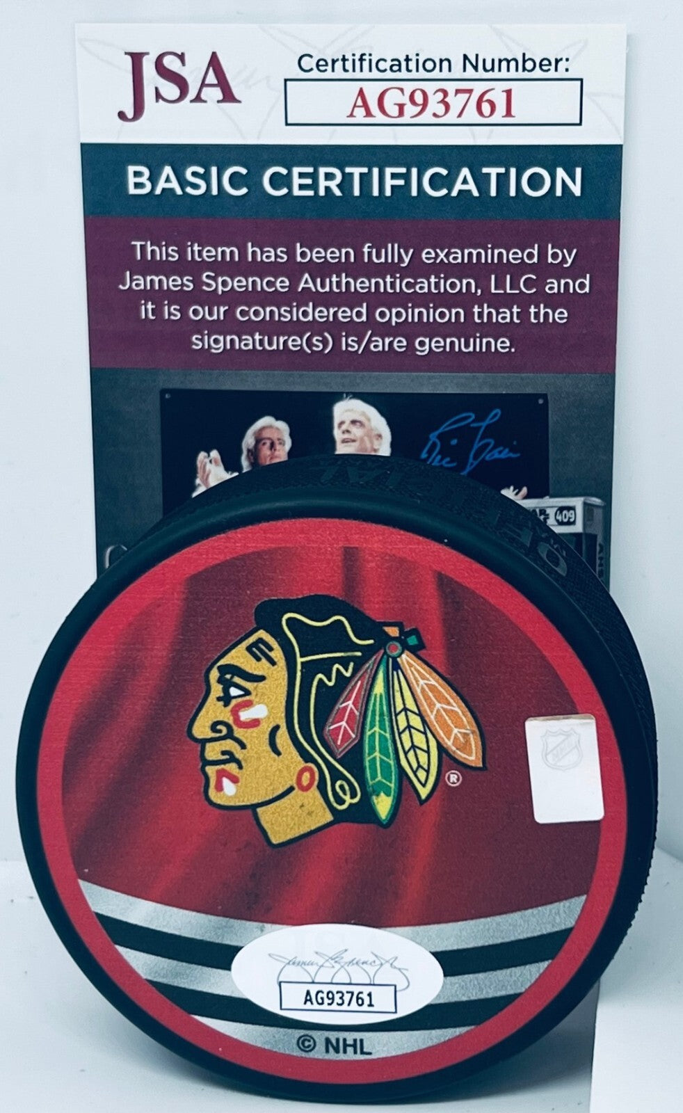 Seth Jones signed Chicago Blackhawks Reverse Retro Puck autographed JSA
