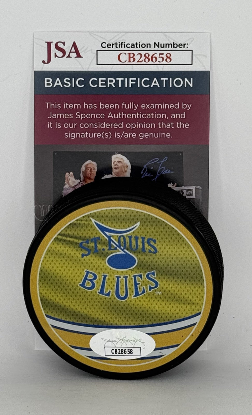 Al MacInnis signed St. Louis Blues Reverse Retro Puck autographed #1 JSA