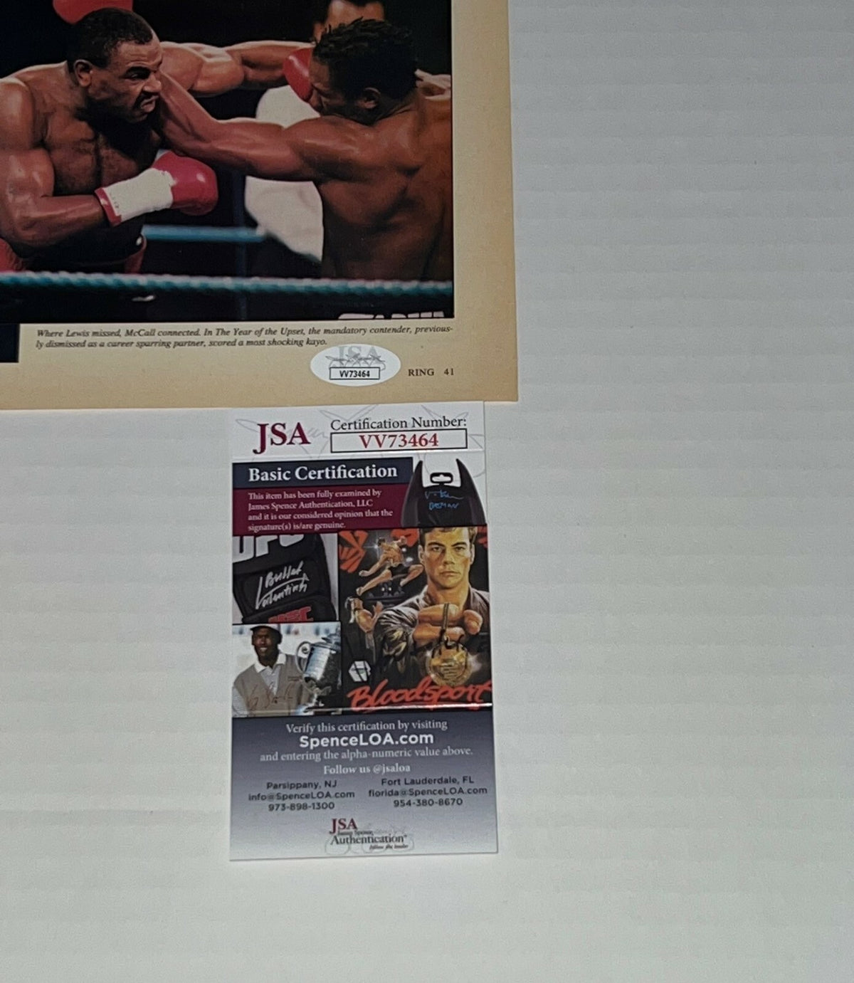 Oliver McCall signed Boxing Magazine Page Heavyweight Champ autographed JSA