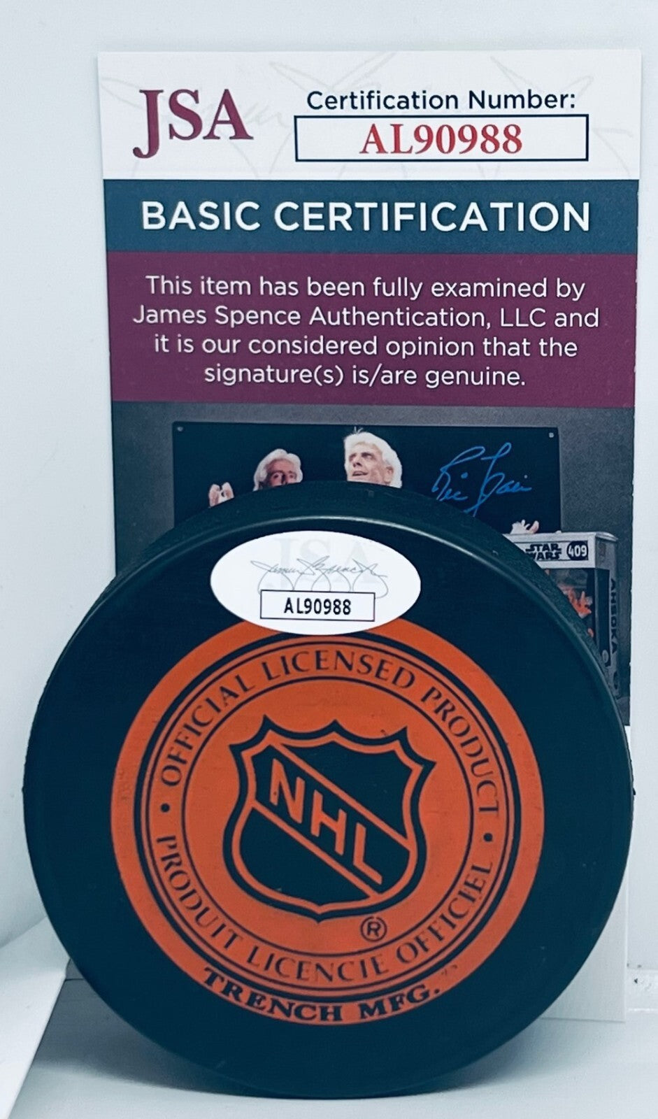 Ron Murphy signed Chicago Blackhawks Puck autographed JSA