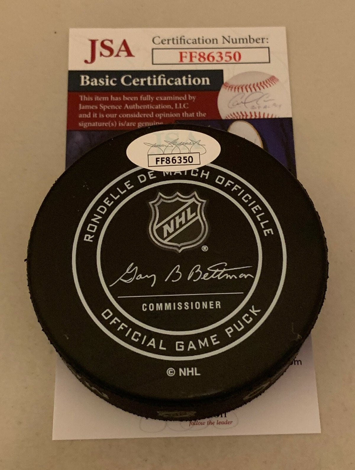 Nikolaj Ehlers signed Winnipeg Jets Wordmark Official Game Puck autographed JSA