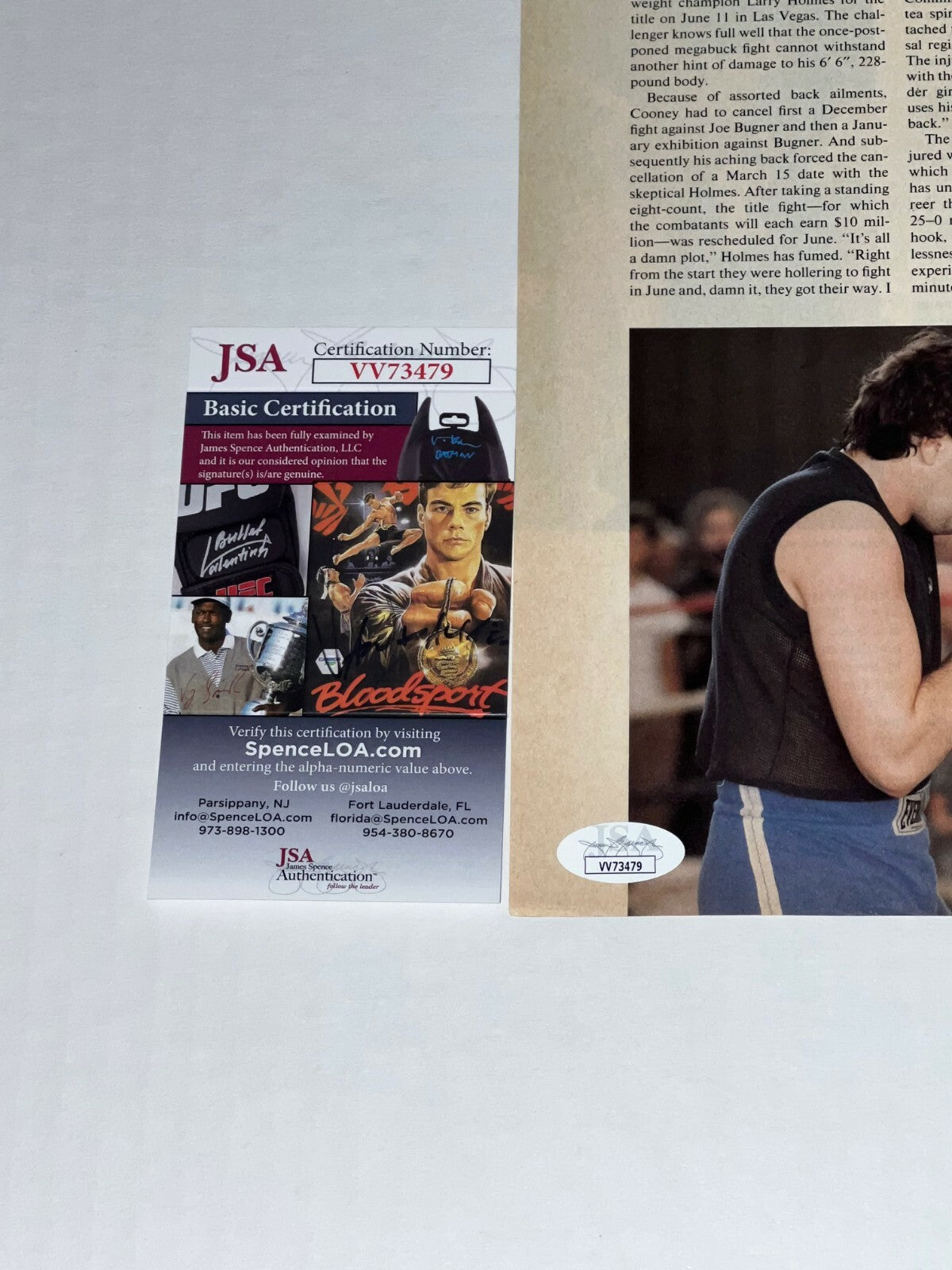 Gerry Cooney signed Boxing Magazine Page autographed 9 JSA