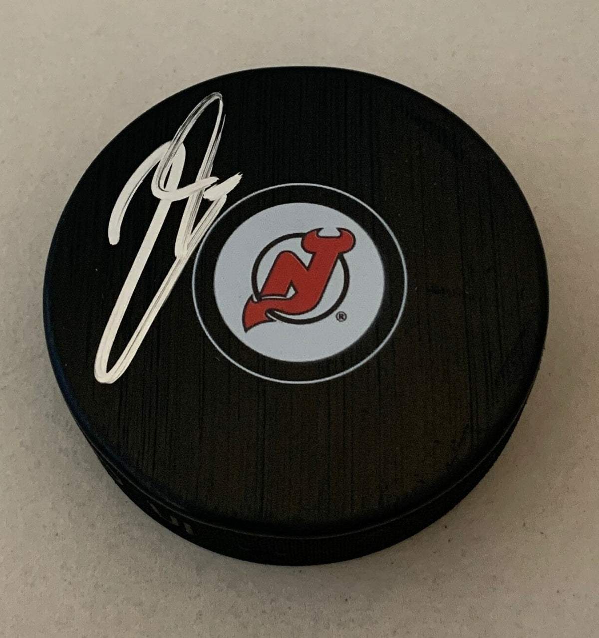 Pavel Zacha signed New Jersey Devils Puck autographed