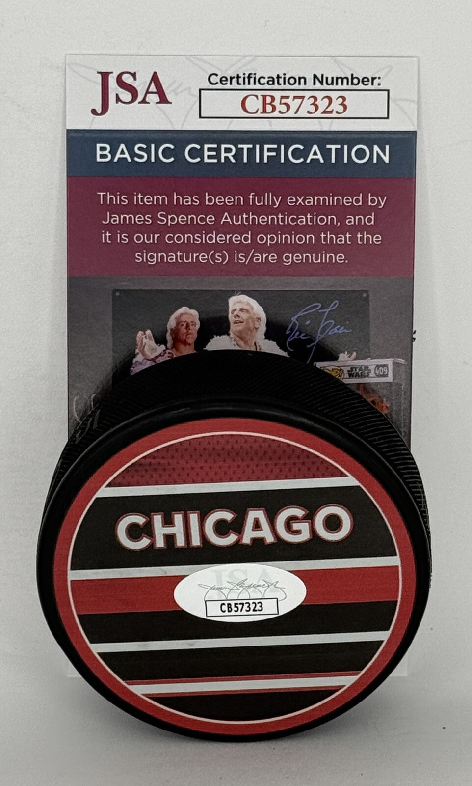 Jeremy Roenick signed Chicago Blackhawks Reverse Retro Puck W/ HOF Inscrip 2 JSA