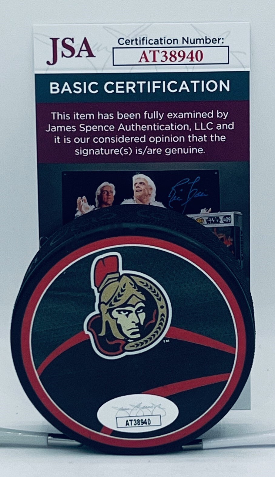 Jacob Bernard-Docker signed Ottawa Senators Reverse Retro Puck autographed 2 JSA