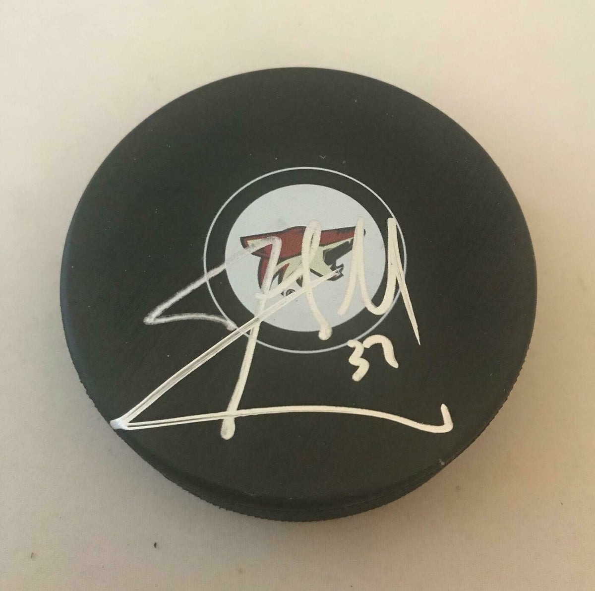 John Scott signed Arizona Coyotes puck autographed Phoenix