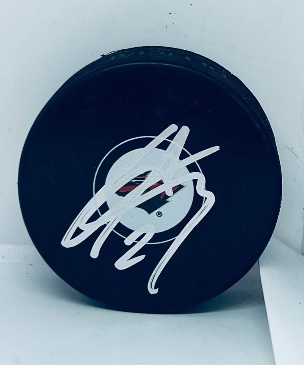 Calen Addison signed Minnesota Wild Puck autographed