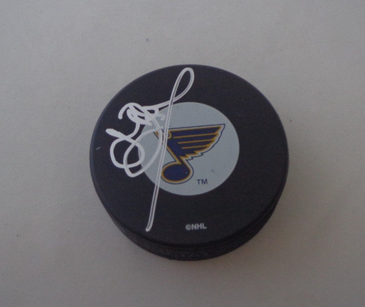 John Davidson signed St. Louis Blues puck autographed