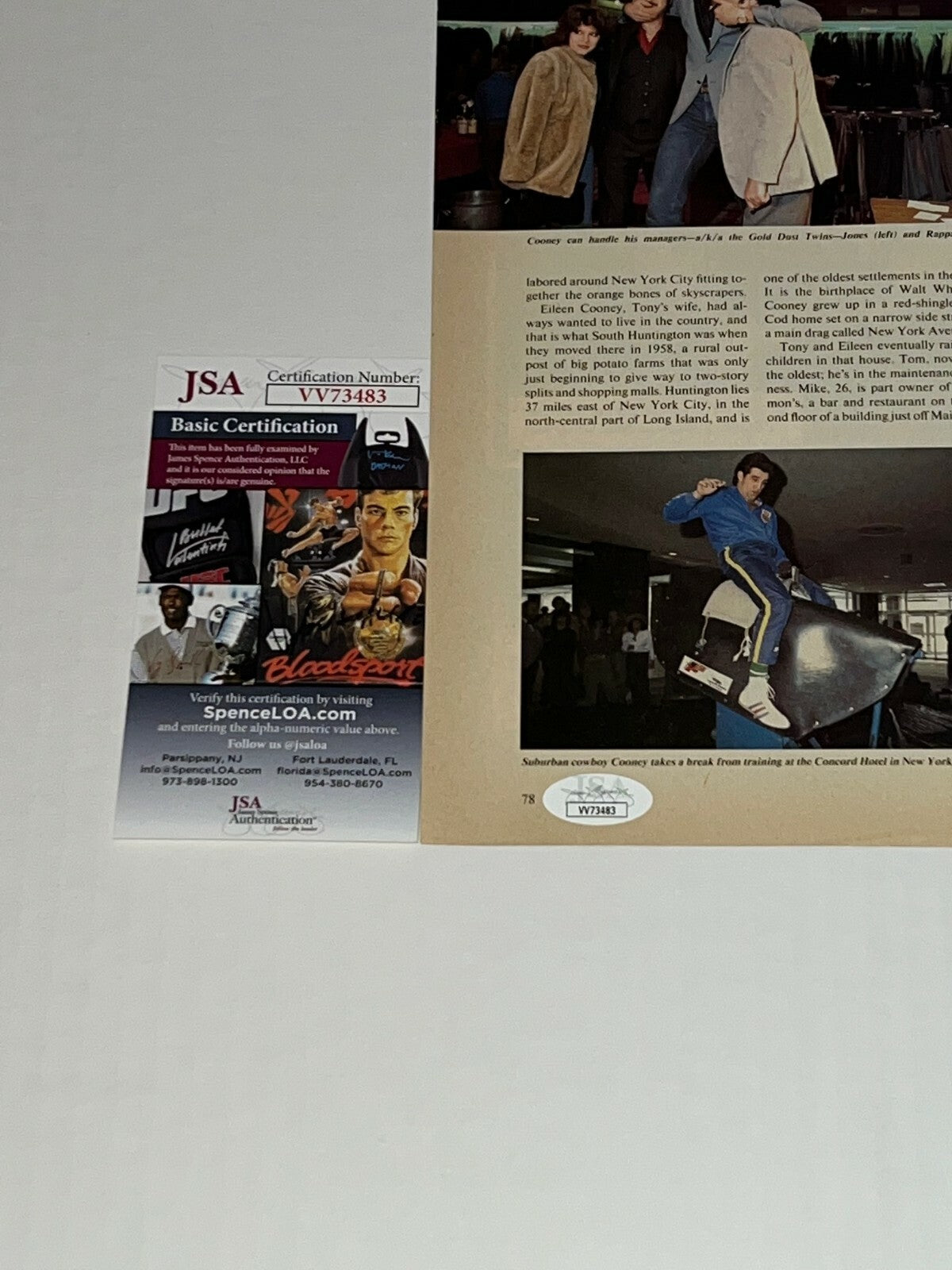 Gerry Cooney signed Boxing Magazine Page autographed 5 JSA