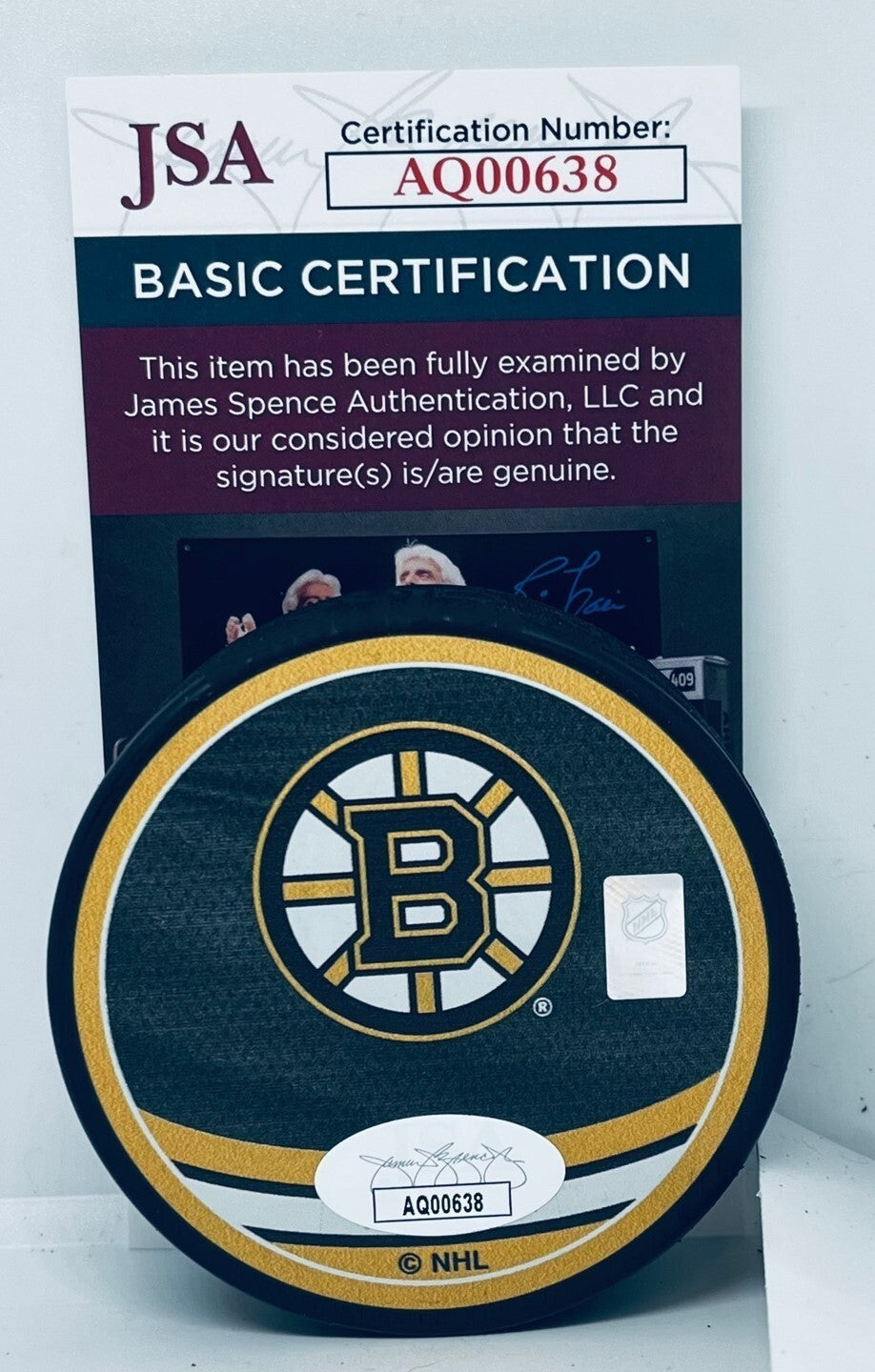 Jim Montgomery signed Boston Bruins Reverse Retro Puck autographed JSA COA