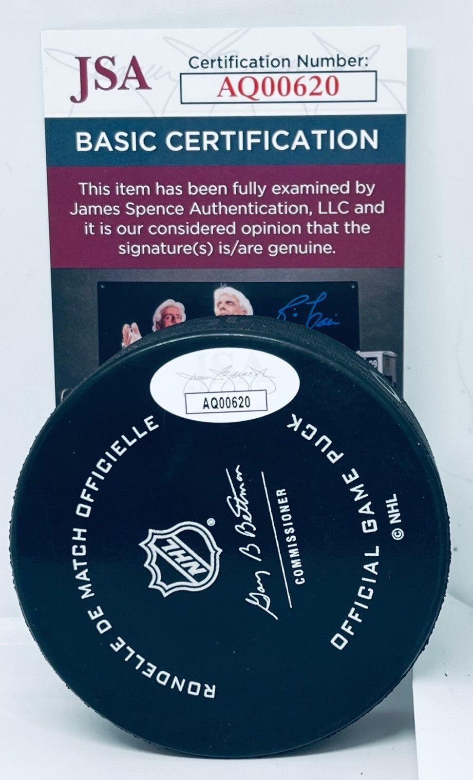 Taylor Hall signed Chicago Blackhawks Official Game Puck autographed JSA