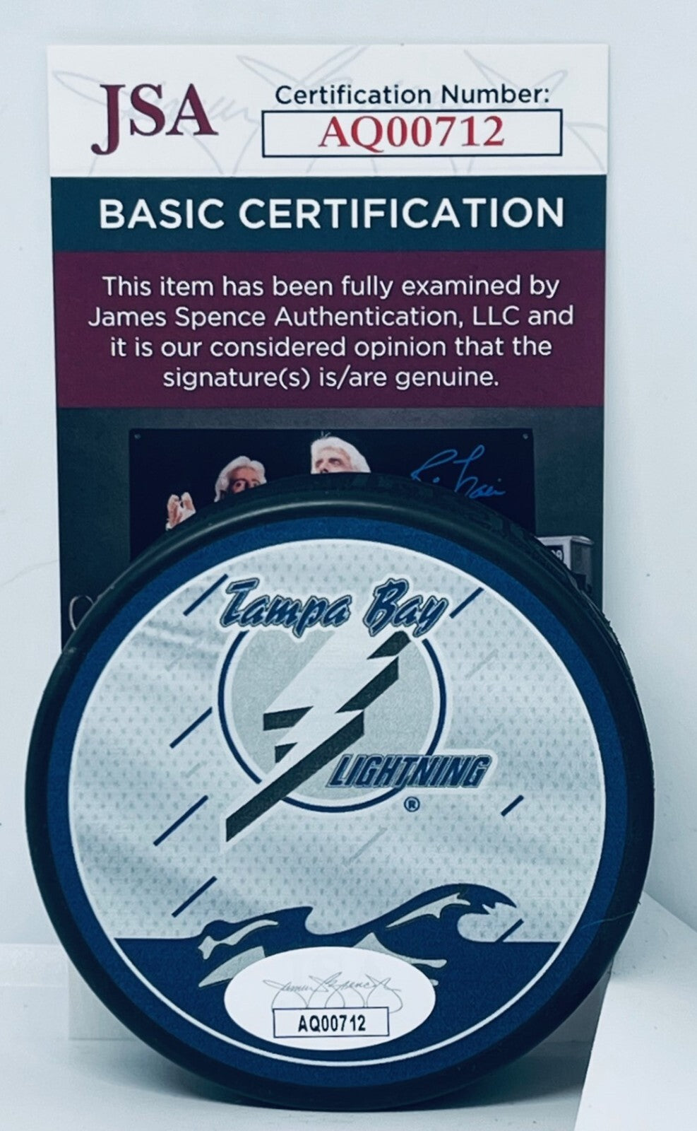 Vincent Lecavalier signed Tampa Bay Lightning Reverse Retro Puck autographed JSA