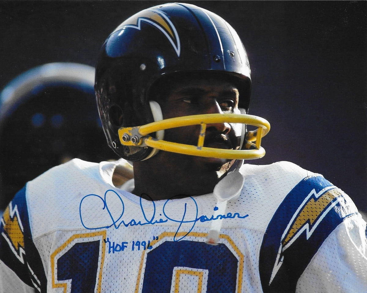 Charlie Joiner signed San Diego Chargers 8x10 photo W/ HOF Inscription #1