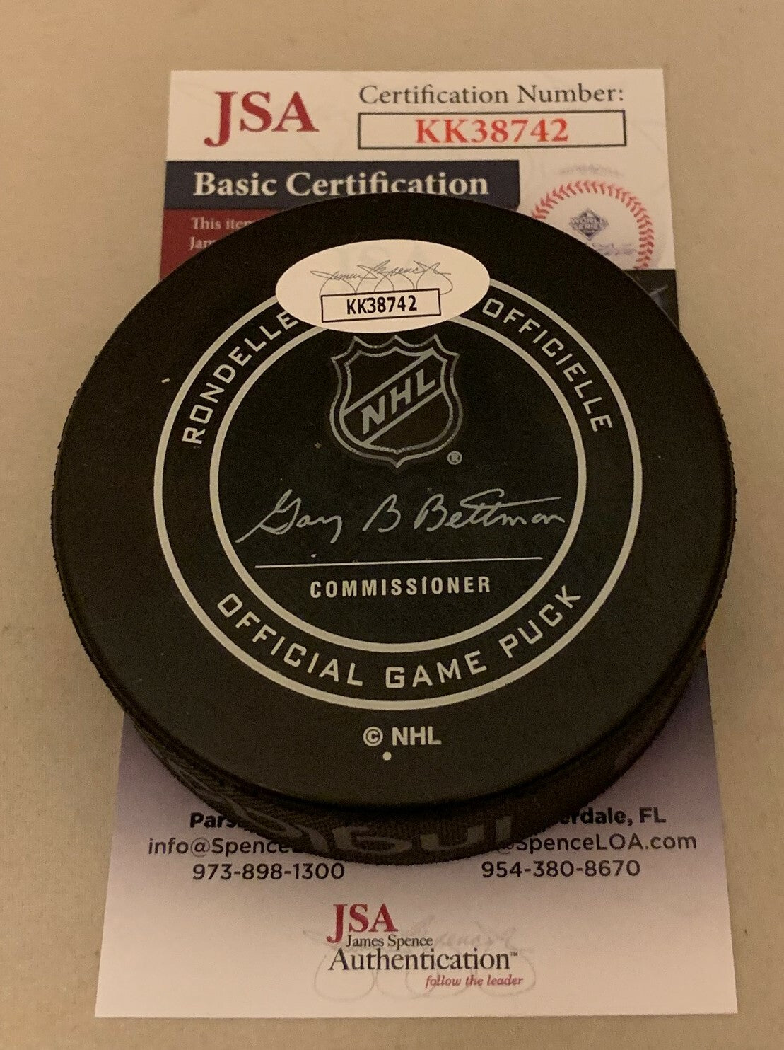 Ryan Dzingel signed Carolina Hurricanes Official Game Puck autographed Canes JSA
