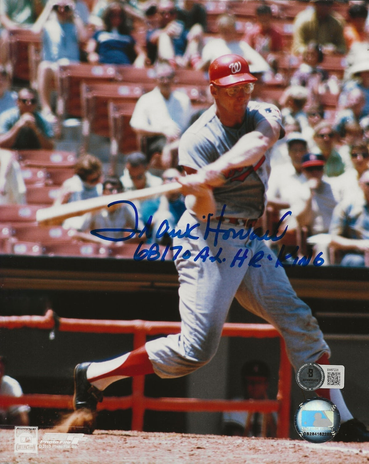 Frank Howard signed Washington Senators 8x10 photo autographed W Inscrip Beckett