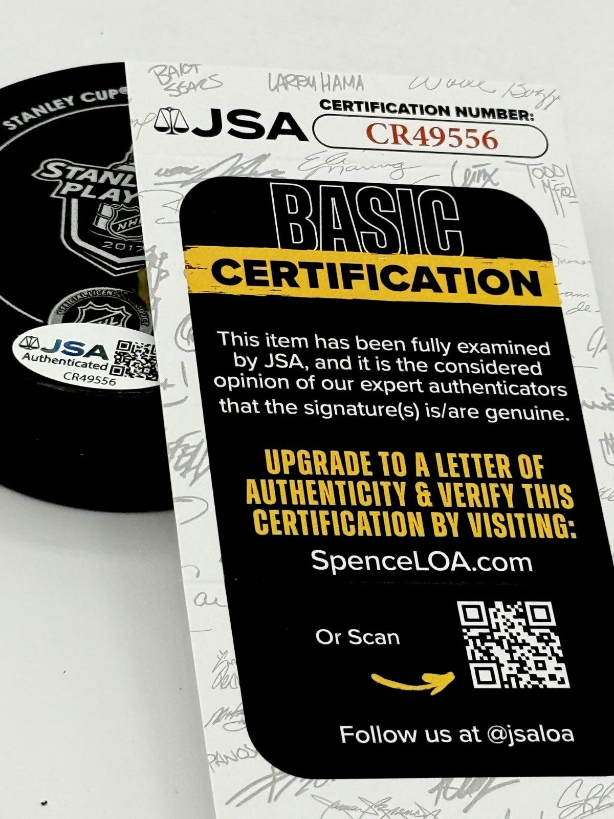 Bryan Rust signed Pittsburgh Penguins 2017 Stanley Cup Champs Puck JSA