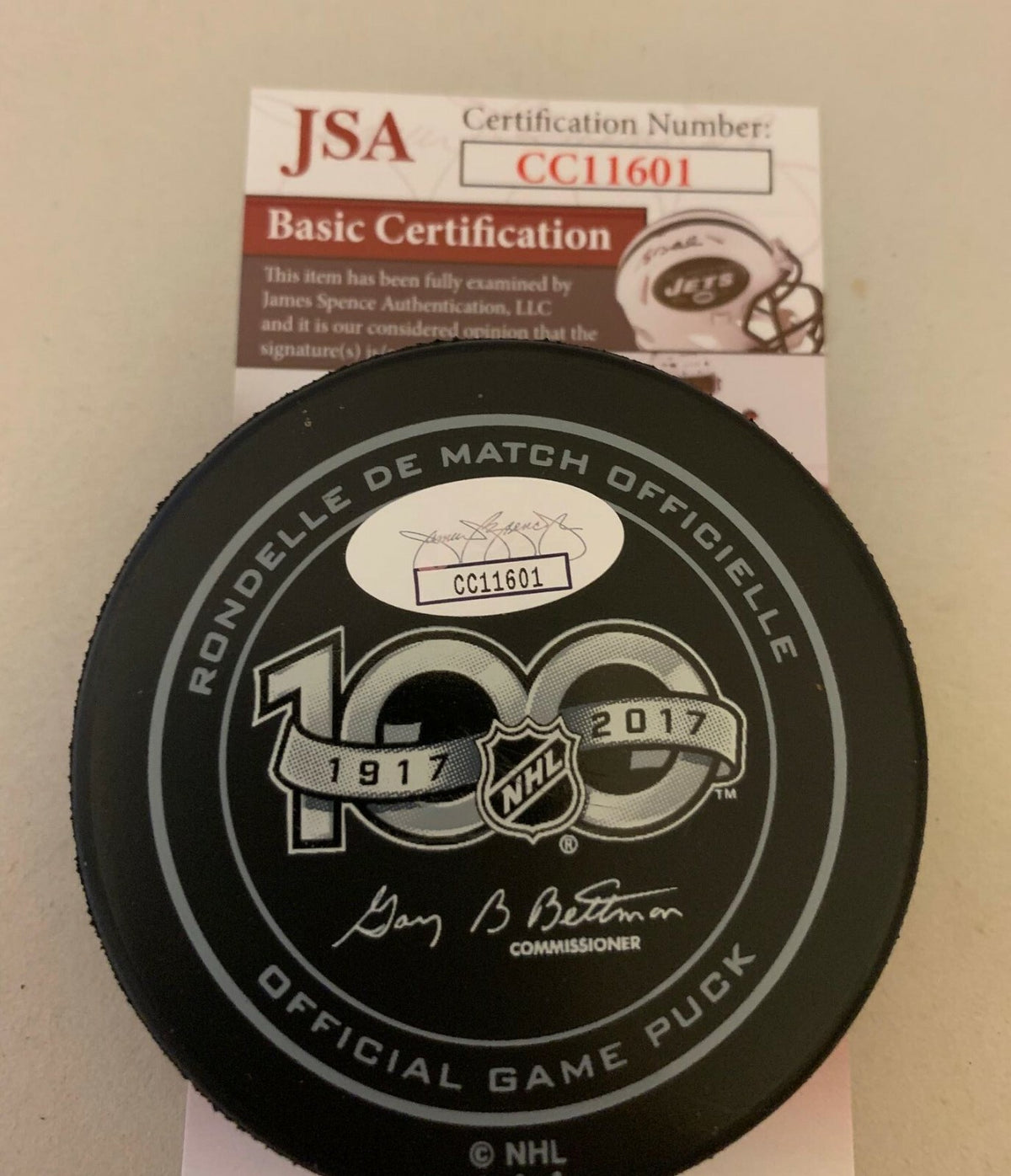 Jeremy Roenick signed Philadelphia Flyers Official Game puck autographed JSA
