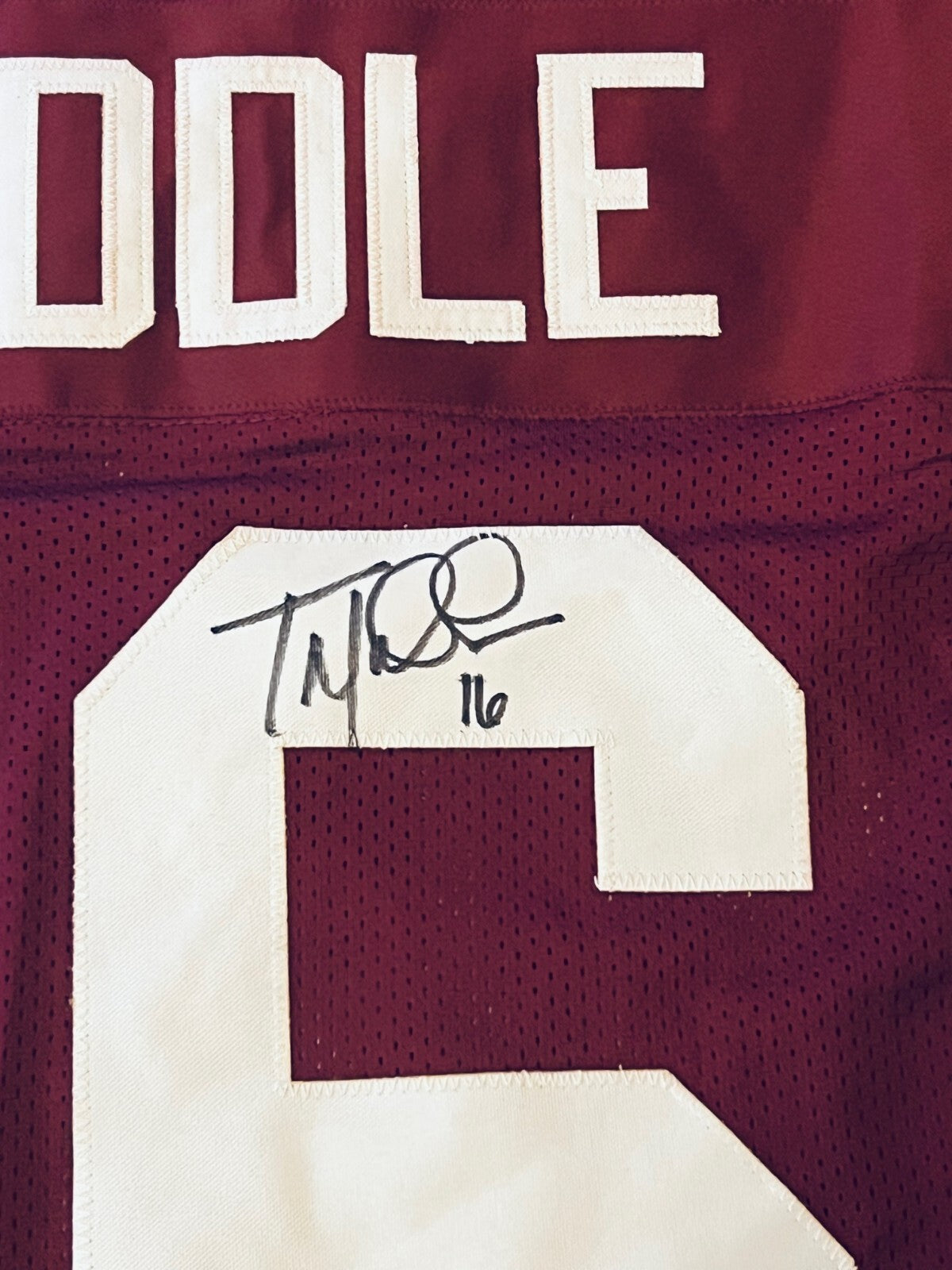 Tom Waddle Boston College Eagles signed Custom jersey autographed Bears JSA