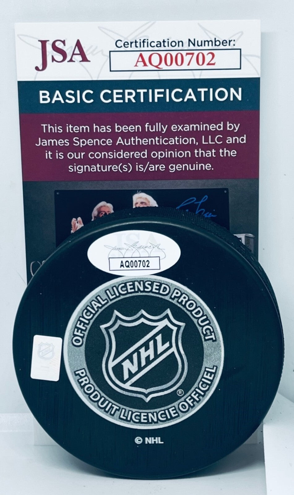 Sergei Brylin signed New Jersey Devils 1995 Stanley Cup Champs puck JSA COA