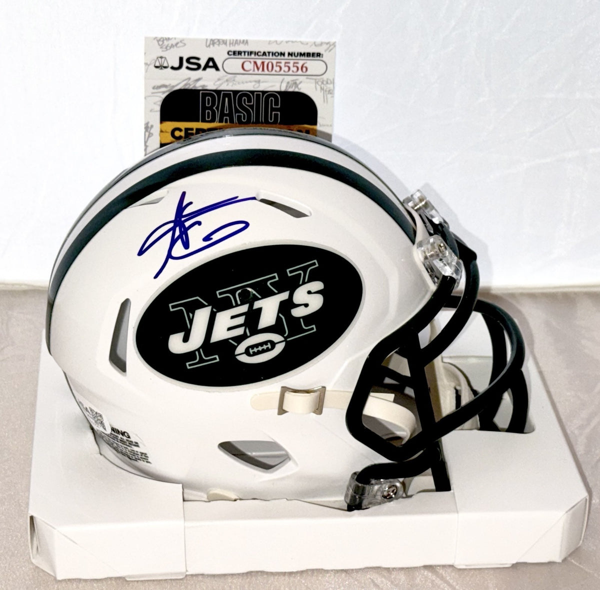 Aaron Glenn signed New York Jets Throwback mini helmet autographed JSA