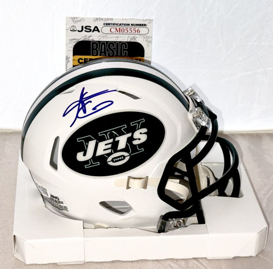 Aaron Glenn signed New York Jets Throwback mini helmet autographed JSA