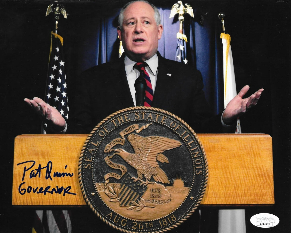 Pat Quinn Illinois Governor Democrat signed 8x10 photo autographed JSA COA