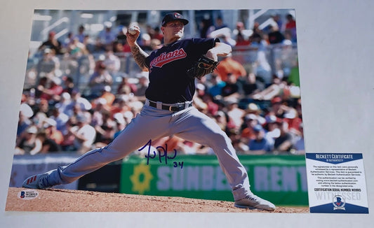 Zach Plesac signed Cleveland Indians 11x14 photo #7 Beckett Witnessed