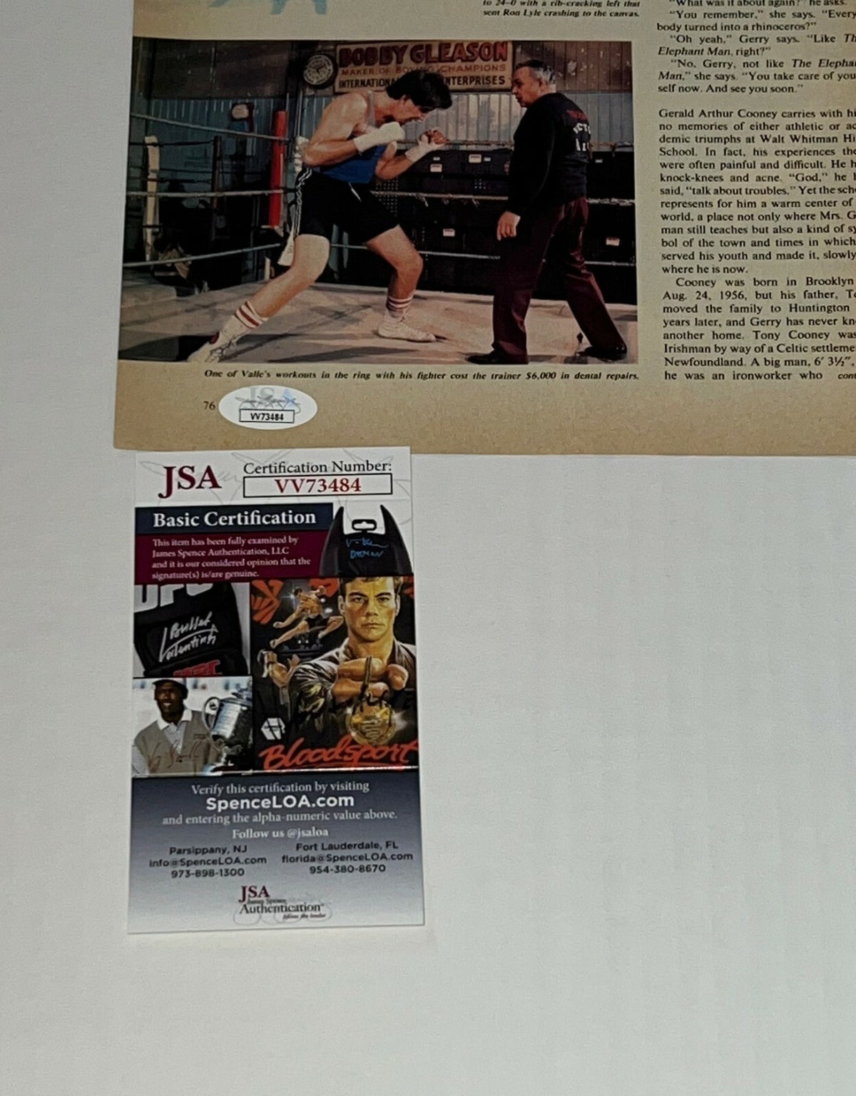 Gerry Cooney signed Boxing Magazine Page autographed 4 JSA