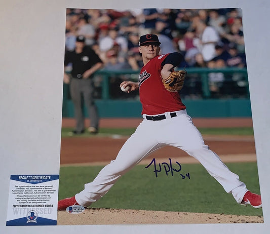 Zach Plesac signed Cleveland Indians 11x14 photo #3 Beckett Witnessed