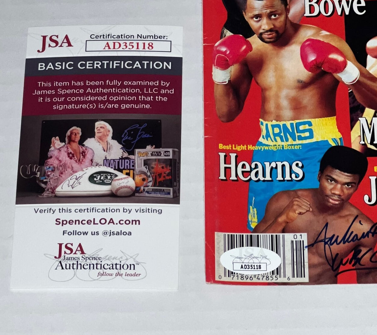 Julian Jackson & Alex Stewart signed Boxing Magazine Page autographed JSA