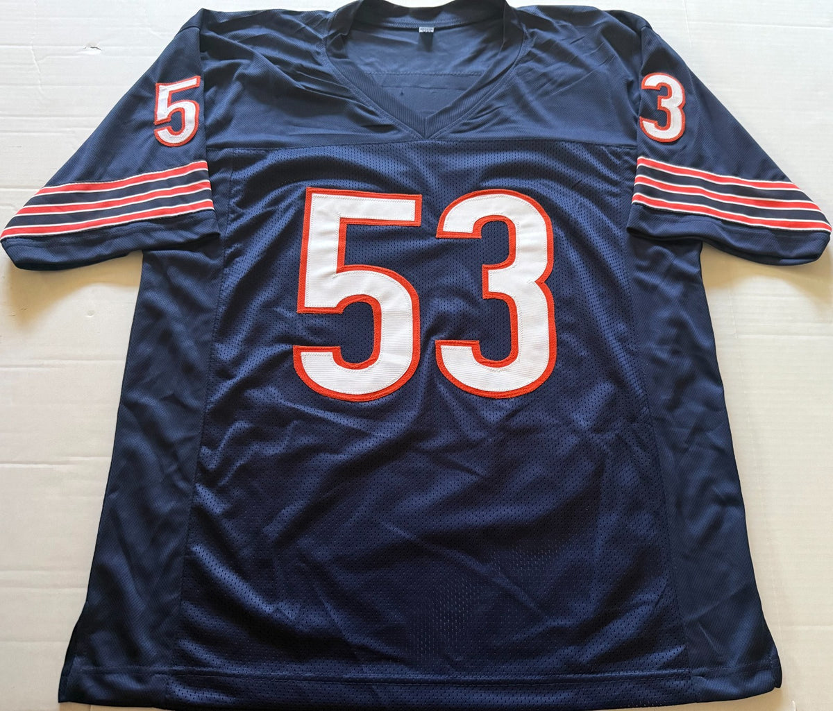 Dan Rains Chicago Bears signed Custom jersey W/ SB XX Champs Beckett Witnessed