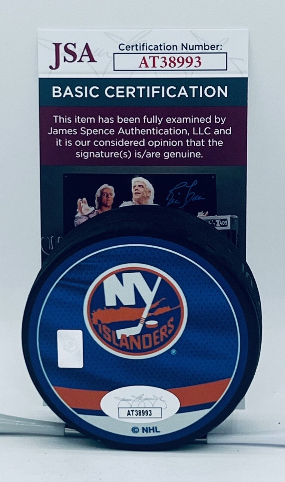 Bo Horvat signed New York Islanders Reverse Retro Puck autographed #2 JSA