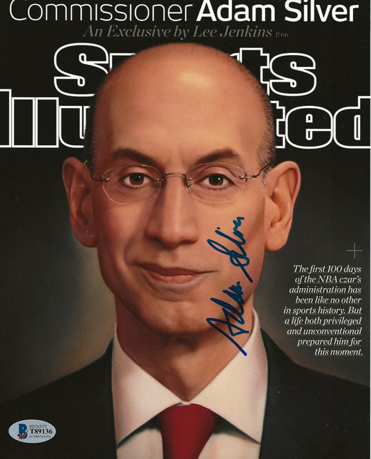 Adam Silver Commissioner signed Sports Illustrated Cover 8x10 photo BAS Beckett