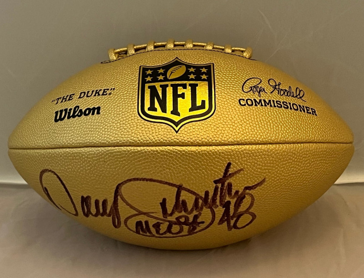 Daryl Johnston Dallas Cowboys signed NFL Gold Football autographed Moose JSA