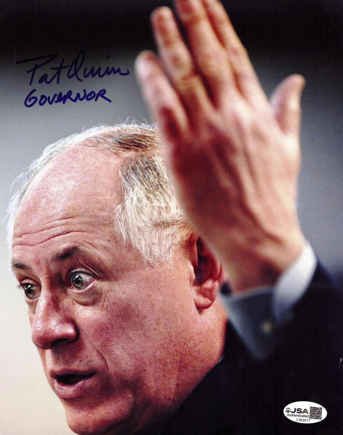 Pat Quinn Illinois Governor Democrat signed 8x10 photo autographed JSA