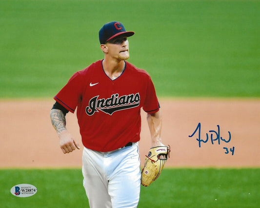 Zach Plesac signed Cleveland Indians 8x10 photo #4 Beckett Witnessed