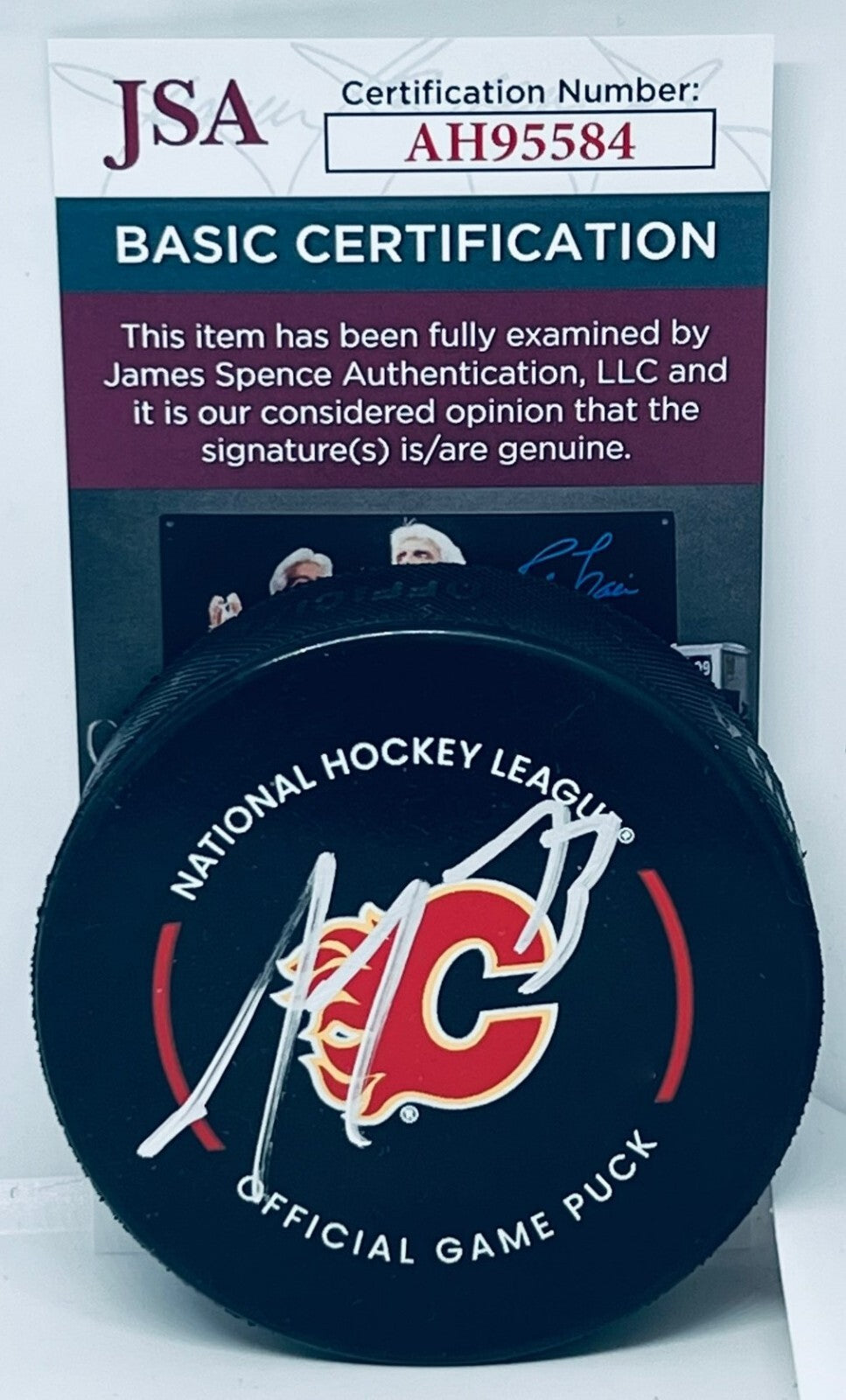 Tyler Toffoli signed Calgary Flames Official Game Puck autographed JSA COA