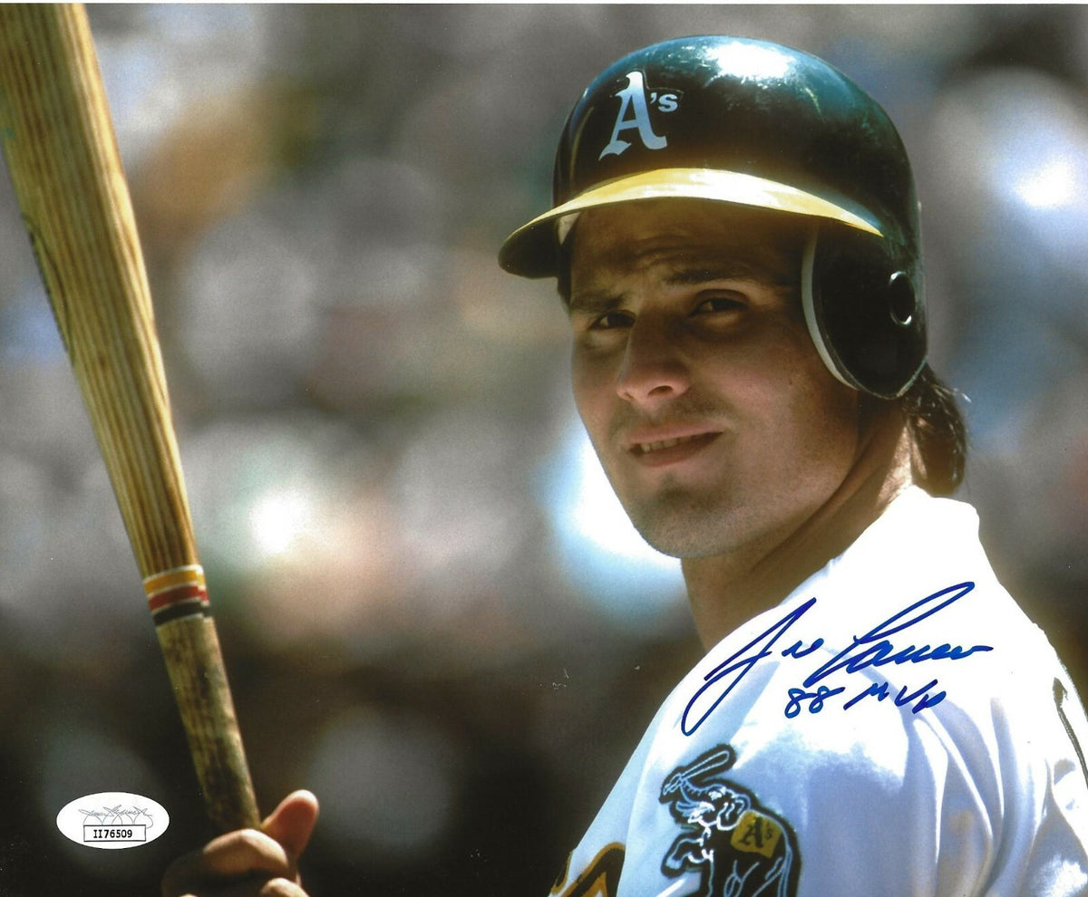 Jose Canseco signed Oakland Athletics 8x10 photo W/ 88 MVP Inscription JSA