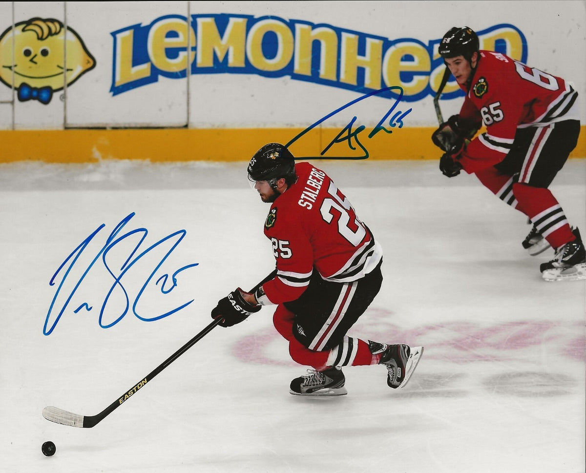 Andrew Shaw & Viktor Stalberg signed Chicago Blackhawks 8x10 photo autographed